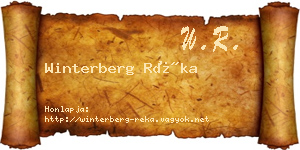 Winterberg Réka névjegykártya